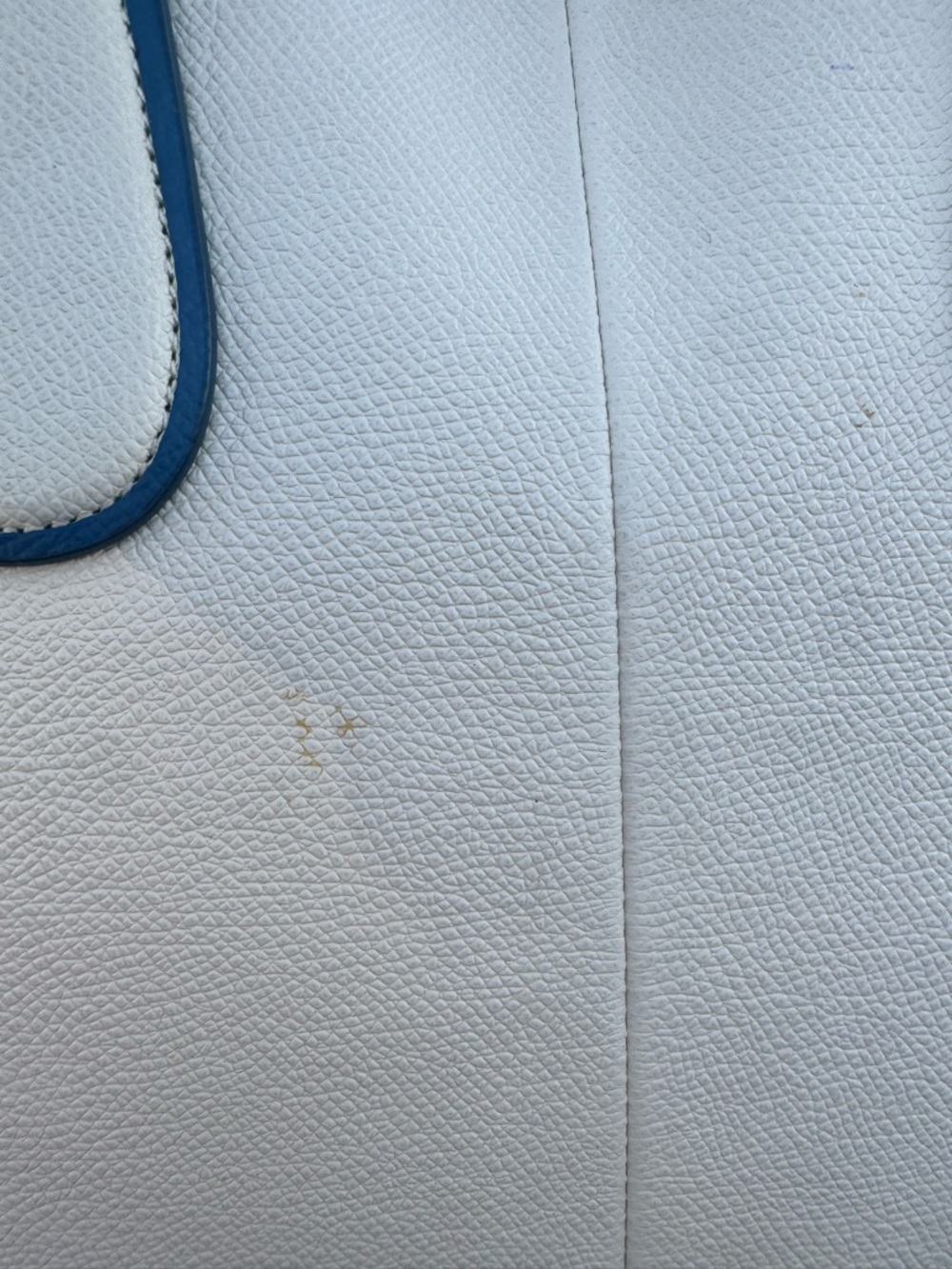 Coach Sample Perforated Leather Dome Satchel White Blue Trim Crossbody Bag - Picture 15 of 17